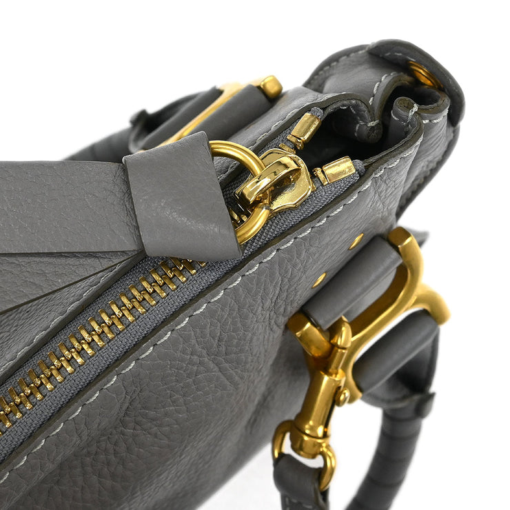 Chloe Gray Leather Marcie 2way Shoulder Handbag 01-20-63-65 145107