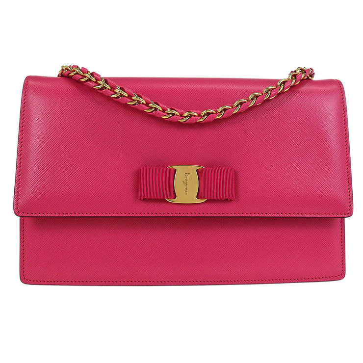 Salvatore Ferragamo Pink Vara Bow Shoulder Bag AU-21 /E480 145109
