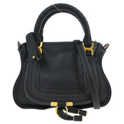 Chloe Black Leather Marcie 2way Shoulder Handbag 02135665-20 145113
