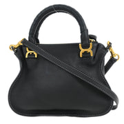 Chloe Black Leather Marcie 2way Shoulder Handbag 02135665-20 145113
