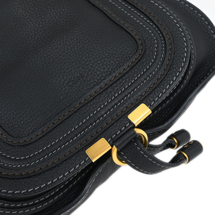 Chloe Black Leather Marcie 2way Shoulder Handbag 02135665-20 145113