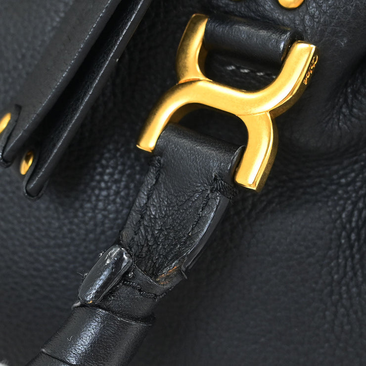 Chloe Black Leather Marcie 2way Shoulder Handbag 02135665-20 145113