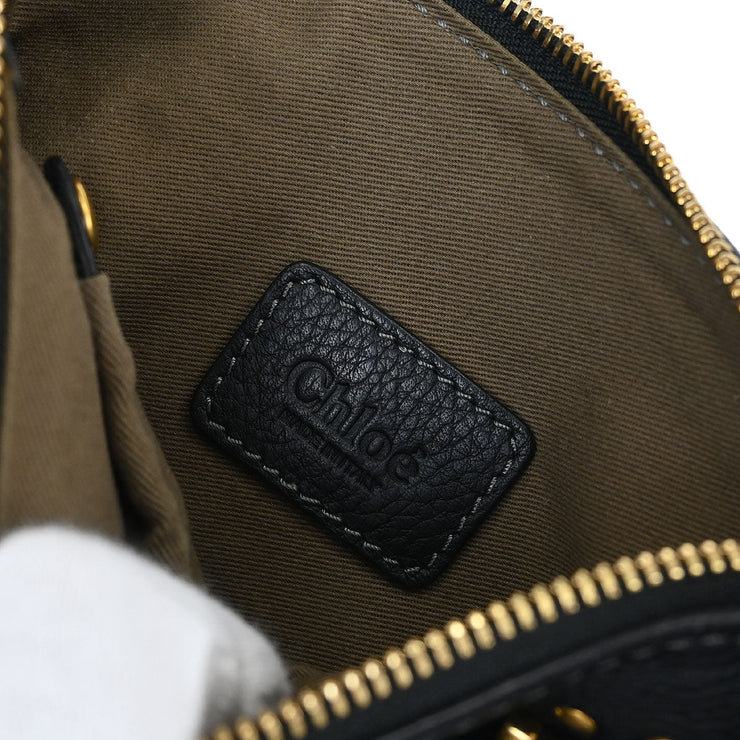 Chloe Black Leather Marcie 2way Shoulder Handbag 02135665-20 145113