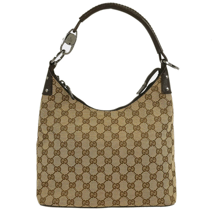 Gucci Brown Beige GG Hobo Handbag 115003 467891 145119
