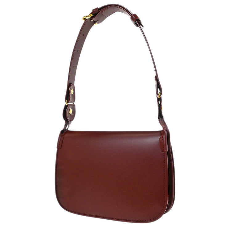 Cartier Bordeaux Leather Shoulder Bag ELHI 145123