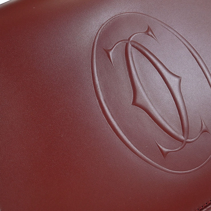 Cartier Bordeaux Leather Shoulder Bag ELHI 145123