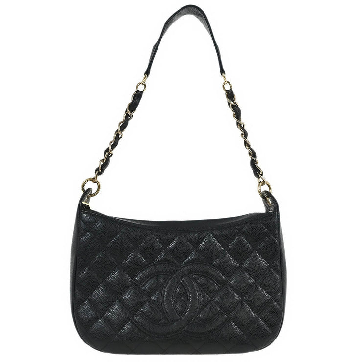 Chanel Black Calfskin Hobo Handbag 145126