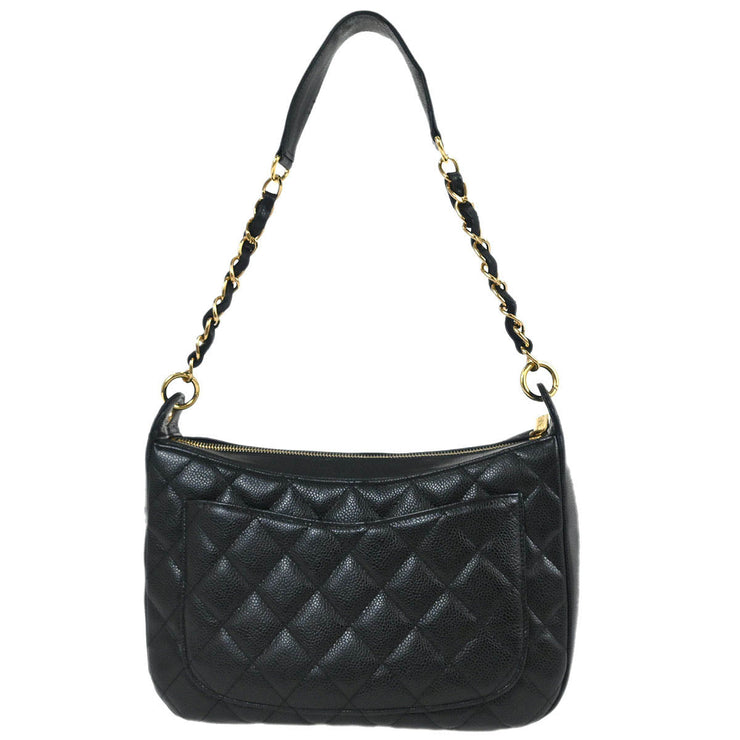 Chanel Black Calfskin Hobo Handbag 145126