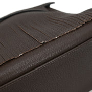 Hermes Ebene Taurillon Clemence Shoulder Kelly Handbag 9Square: N 145201