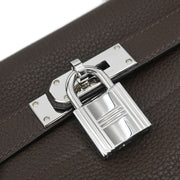 Hermes Ebene Taurillon Clemence Shoulder Kelly Handbag 9Square: N 145201