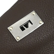 Hermes Ebene Taurillon Clemence Shoulder Kelly Handbag 9Square: N 145201