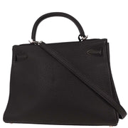 Hermes Black Togo Kelly 32 Retourne 2way Handbag Square: E 42.S 145202