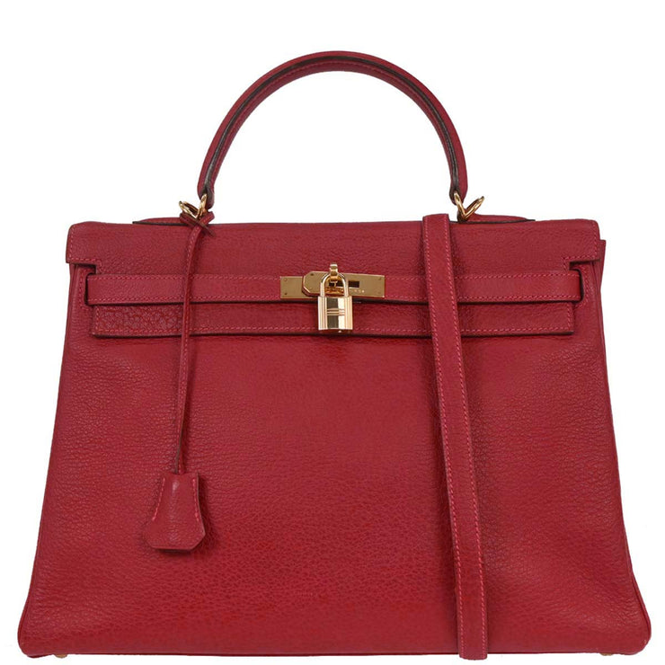 Hermes Rouge Garance Ardennes Kelly 35 Retourne 2way Handbag Square: I 31. 7. 145203