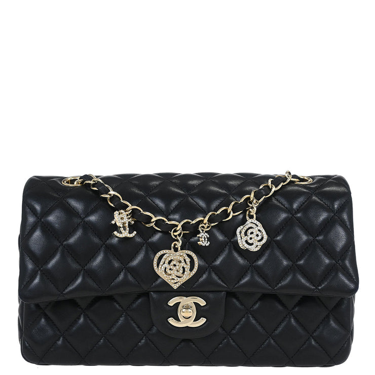 Chanel Black Lambskin Single Flap Shoulder Bag 145227