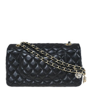 Chanel Black Lambskin Single Flap Shoulder Bag 145227
