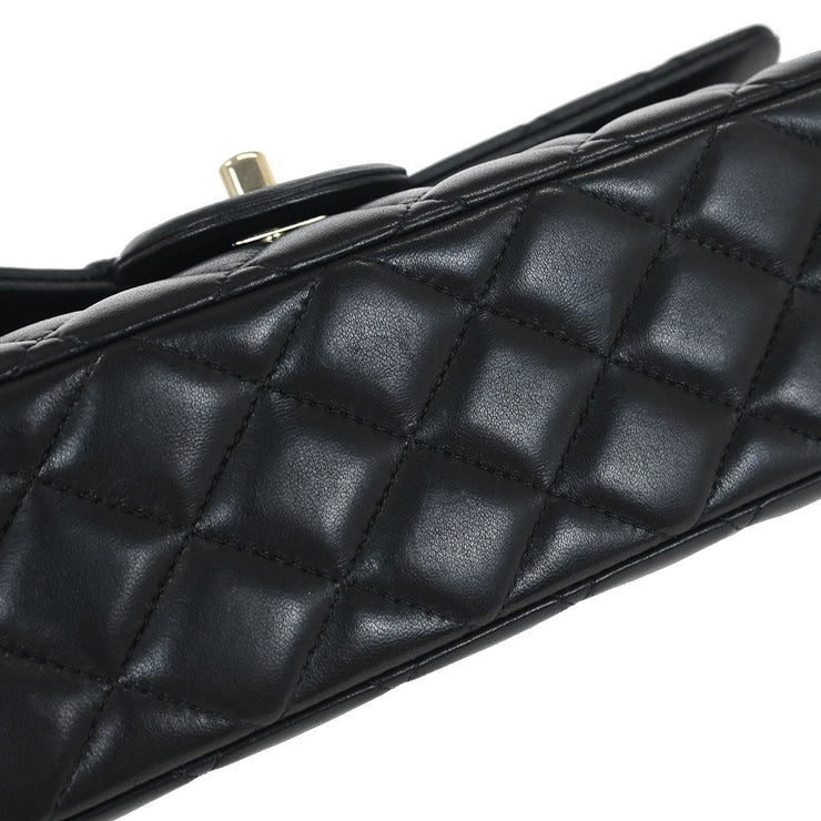 Chanel Black Lambskin Single Flap Shoulder Bag 145227