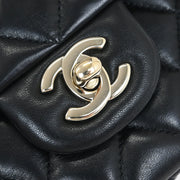 Chanel Black Lambskin Single Flap Shoulder Bag 145227