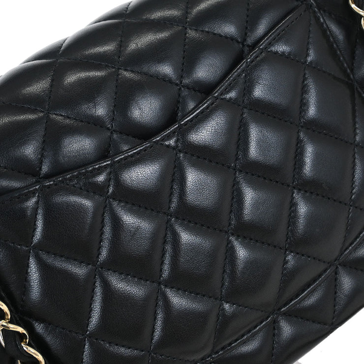 Chanel Black Lambskin Single Flap Shoulder Bag 145227