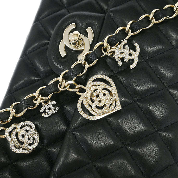 Chanel Black Lambskin Single Flap Shoulder Bag 145227