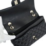 Chanel Black Lambskin Single Flap Shoulder Bag 145227