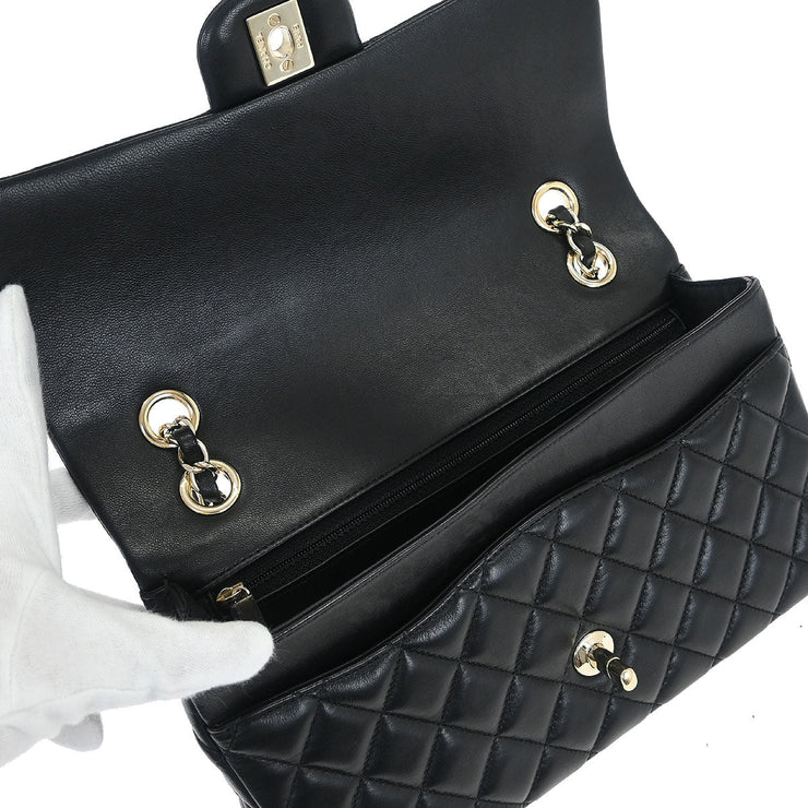 Chanel Black Lambskin Single Flap Shoulder Bag 145227
