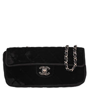 Chanel Black Velvet East West Shoulder Bag 145261