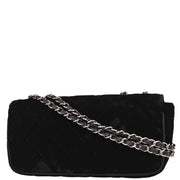 Chanel Black Velvet East West Shoulder Bag 145261
