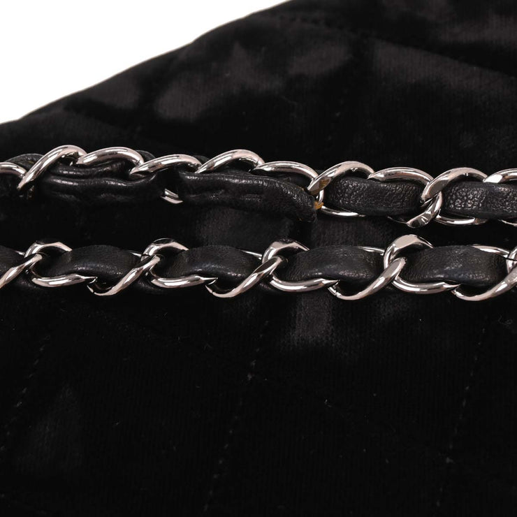 Chanel Black Velvet East West Shoulder Bag 145261