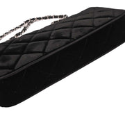 Chanel Black Velvet East West Shoulder Bag 145261