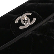 Chanel Black Velvet East West Shoulder Bag 145261
