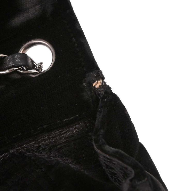 Chanel Black Velvet East West Shoulder Bag 145261