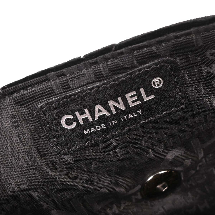 Chanel Black Velvet East West Shoulder Bag 145261