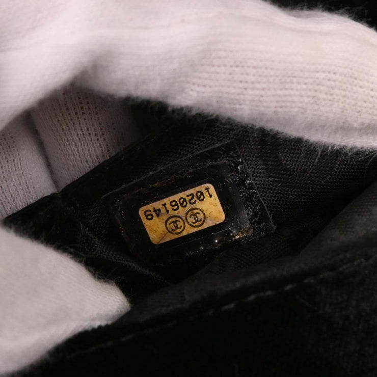 Chanel Black Velvet East West Shoulder Bag 145261