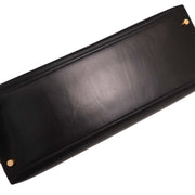 Hermes Black Box Calf Kelly 35 Sellier 2way Handbag Square: D 33.S 145379