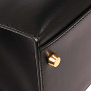 Hermes Black Box Calf Kelly 35 Sellier 2way Handbag Square: D 33.S 145379
