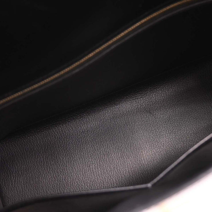 Hermes Black Box Calf Kelly 35 Sellier 2way Handbag Square: D 33.S 145379