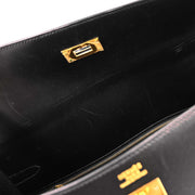 Hermes Black Box Calf Kelly 35 Sellier 2way Handbag Square: D 33.S 145379