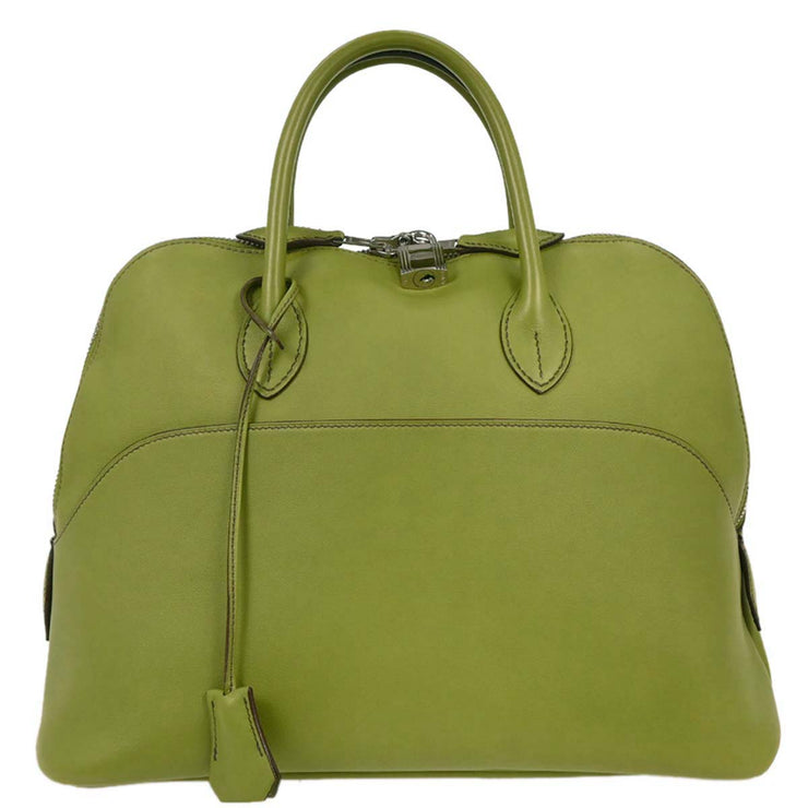 Hermes Anis Green Veau Swift Bolide 1923 Handbag Square: K U.37 145492