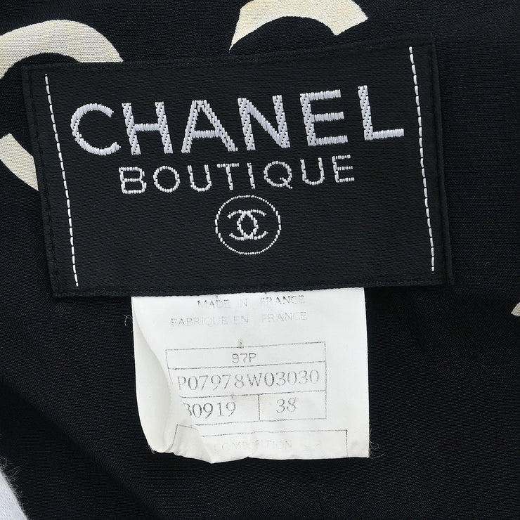Chanel Jacket Dress Black 97P #38 152722