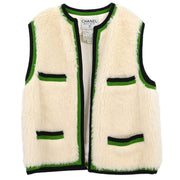Chanel Sleeveless Vest Jacket White 94A #40 153656