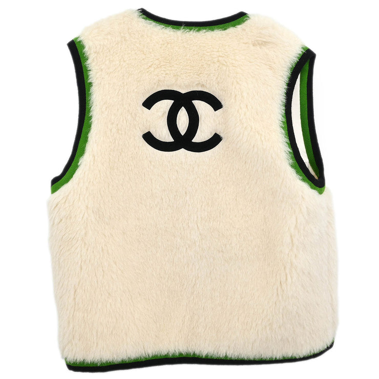 Chanel Sleeveless Vest Jacket White 94A #40 153656