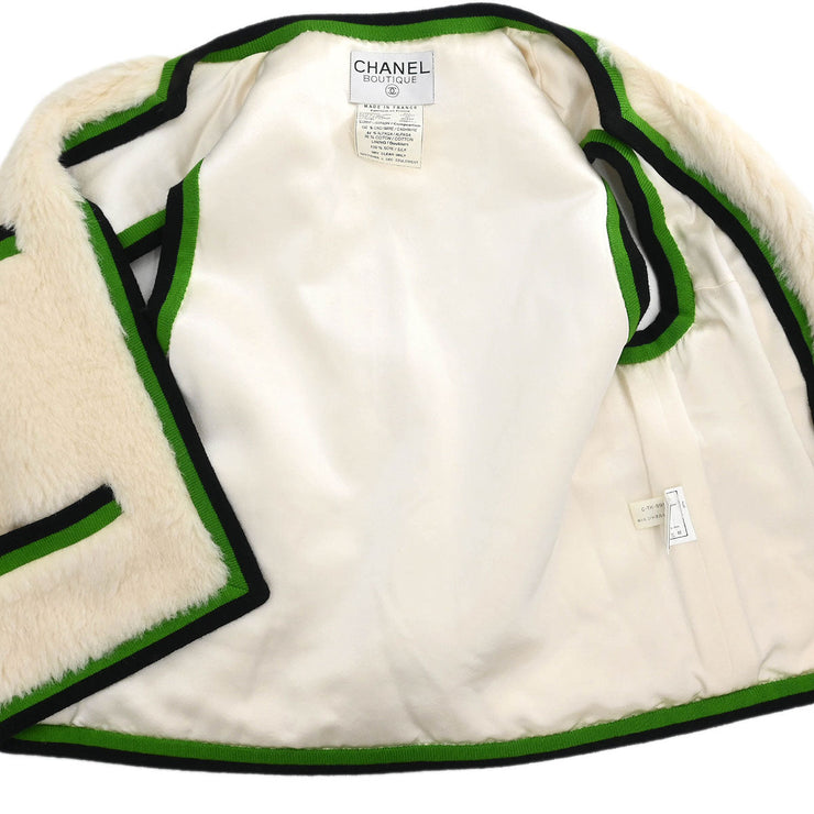 Chanel Sleeveless Vest Jacket White 94A #40 153656