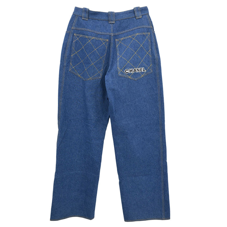 Chanel Long Denim Pants Blue 02839 #38 153668