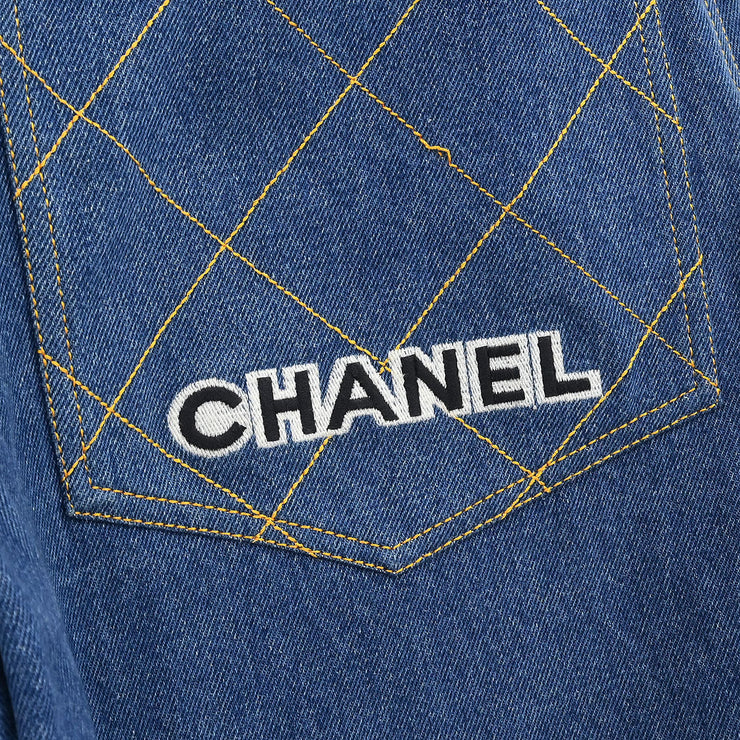 Chanel Long Denim Pants Blue 02839 #38 153668