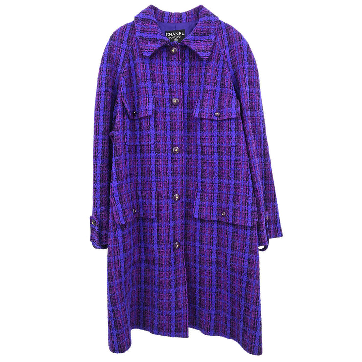 Chanel Jacket Coat Purple 95A #42 153677