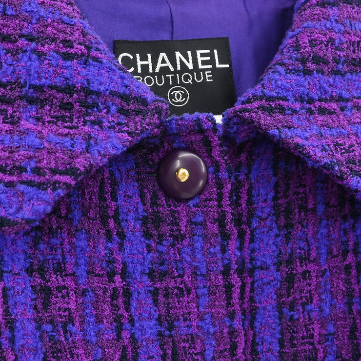 Chanel Jacket Coat Purple 95A #42 153677
