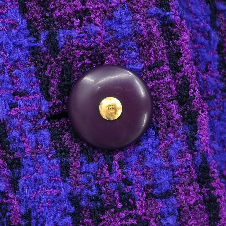 Chanel Jacket Coat Purple 95A #42 153677