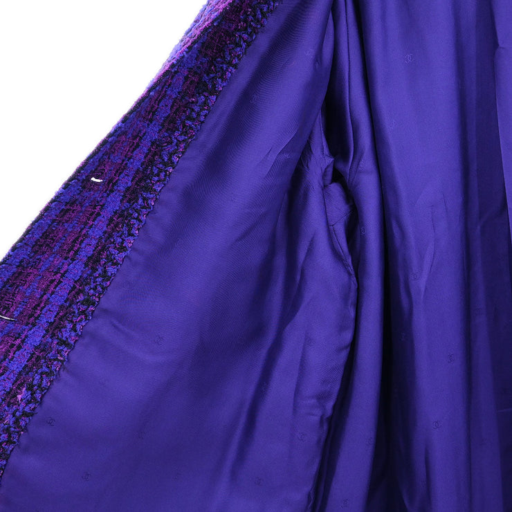 Chanel Jacket Coat Purple 95A #42 153677