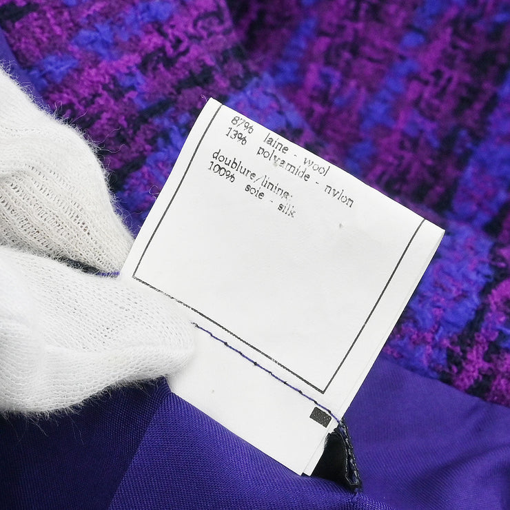 Chanel Jacket Coat Purple 95A #42 153677