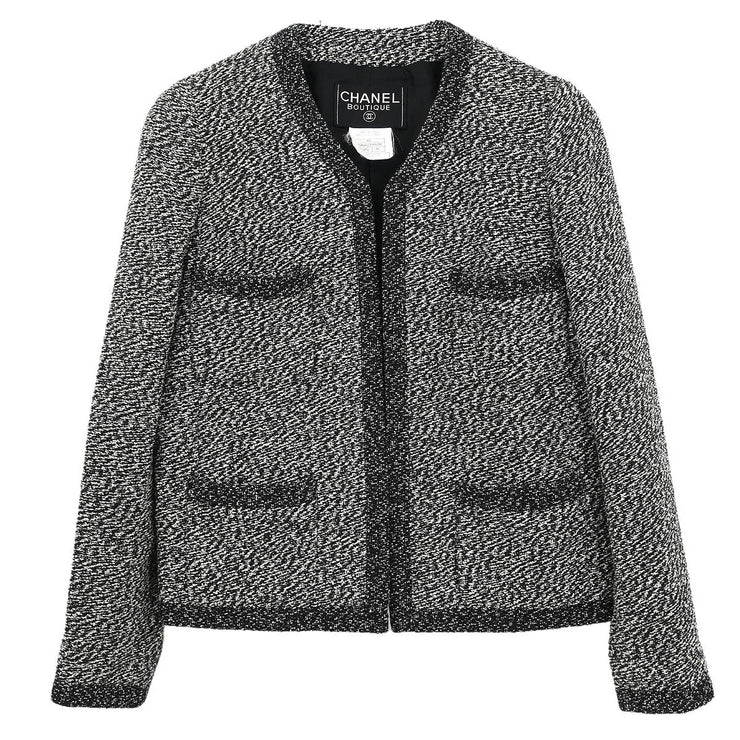 Chanel Collarless Jacket Black 97C #36 153838
